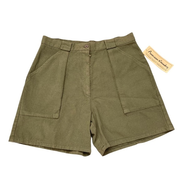 HIGH waisted 100% cotton cargo shorts vintage dead stock NWT - Picture 4 of 11
